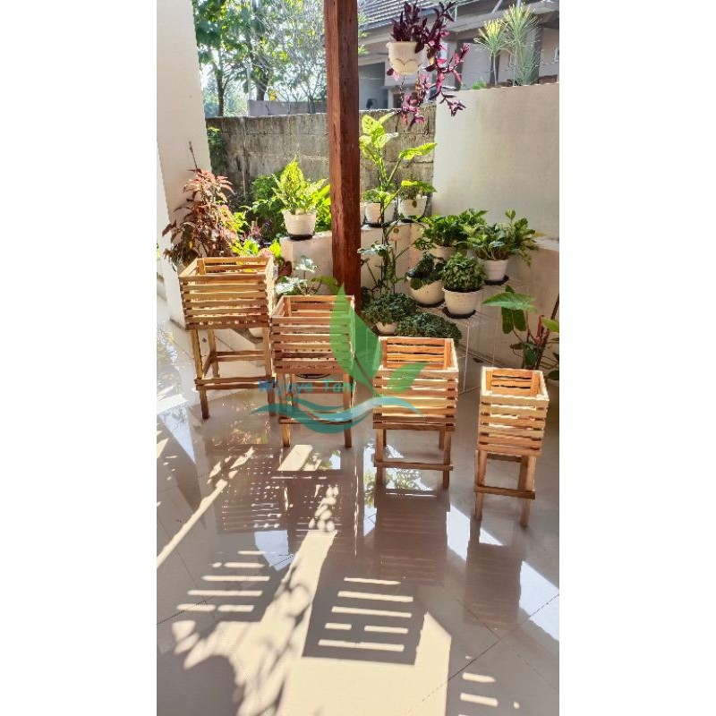 [java raharja] Pot Anggrek Kayu Jati Oven Gramma | Rak Anggrek Kayu | Pot Anggrek Gramma