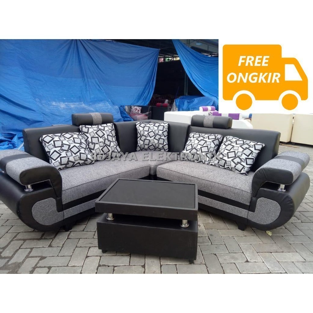 Sofa L Sudut Monaco + Meja MURAH  (Promo)