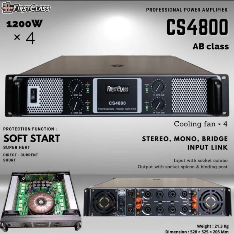 DISKON power firstclass cs4800 amplifier profesional karaoke cs 4800 class ab