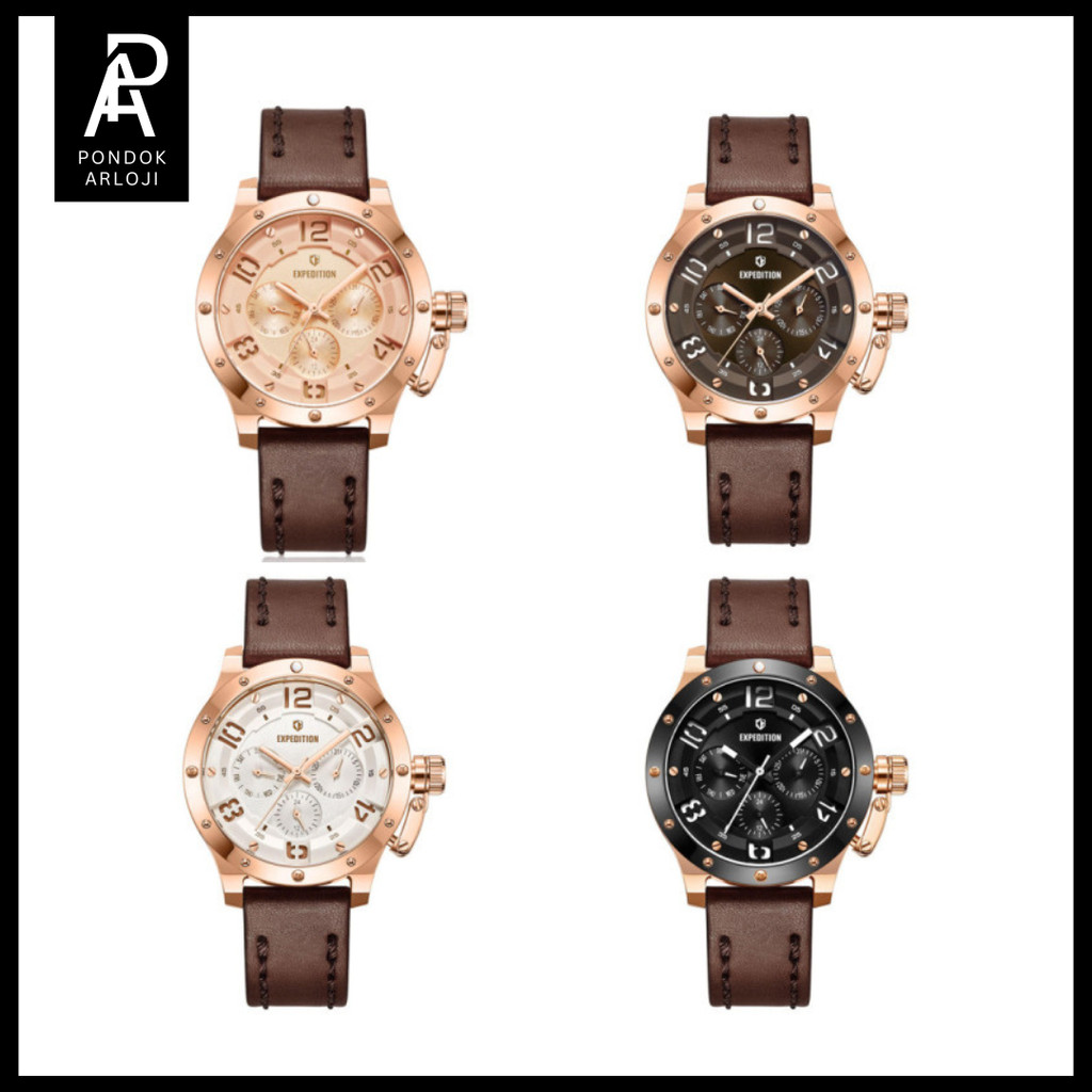 Jam Tangan Wanita Expedition EXP 6381 / e6381 / 6381 Sporty Leather Original
