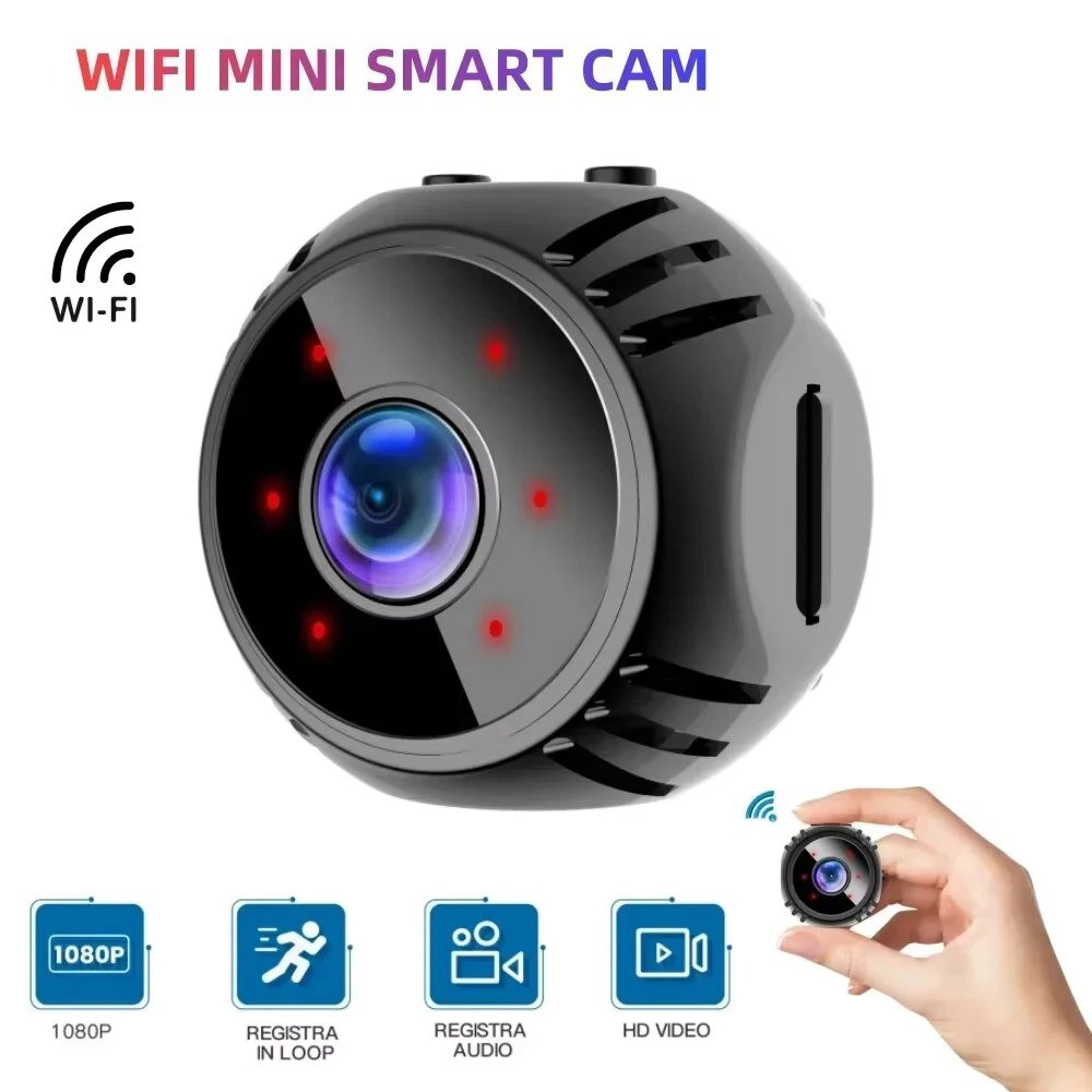 CCTV Mini WiFi Super Kecil 1080P Sudut 110° IR Night Vision Baterai 300mAh Support MicroSD 128GB Unt