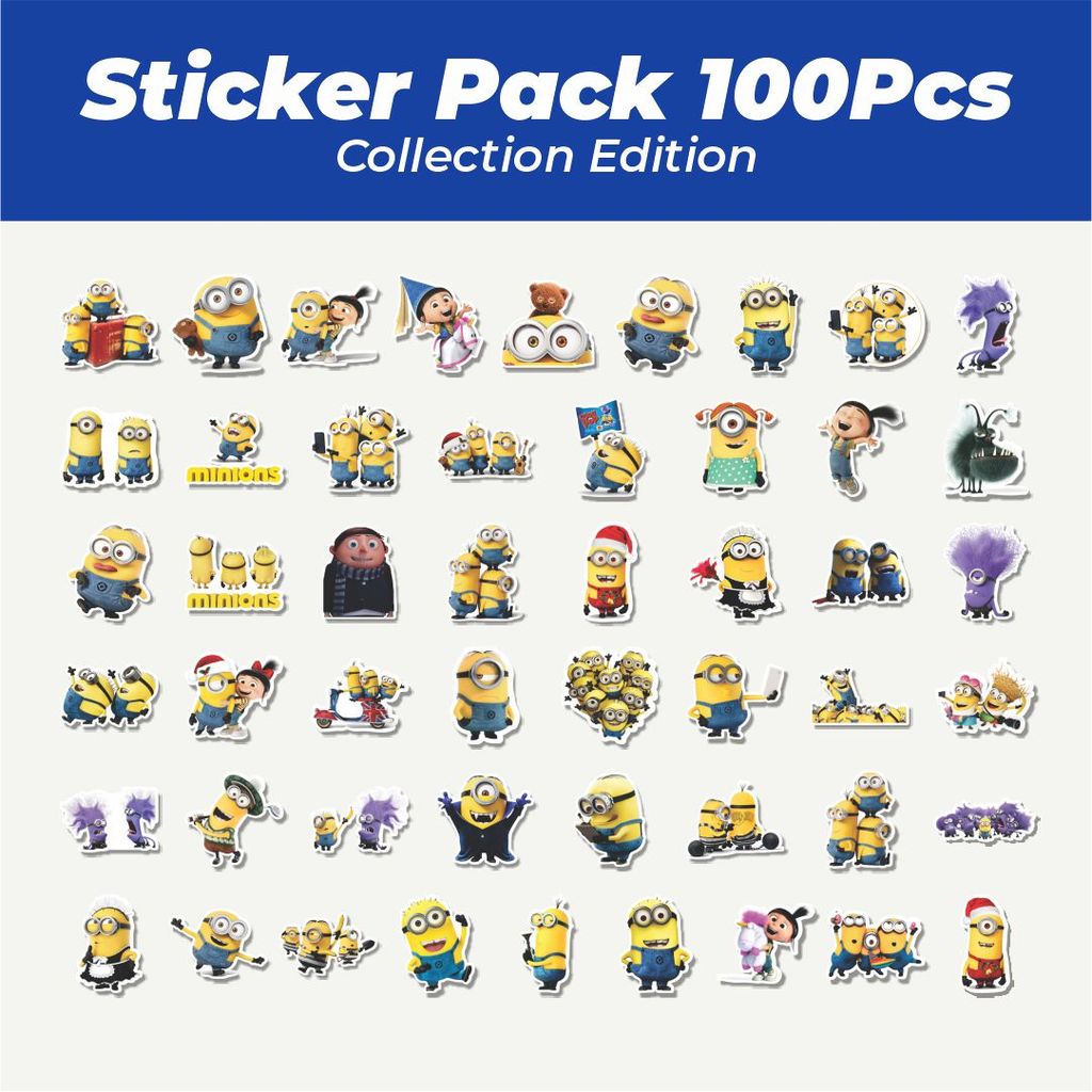 Hot Stiker Stiker Despicable Me Minions 1 Lucu Anti Air Stikers Berperekat Waterproof Sticker Decal 