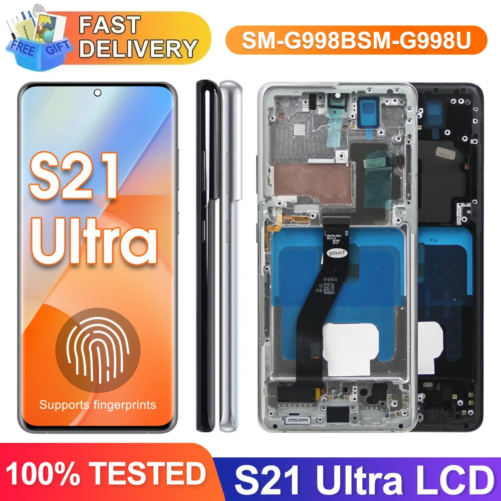 Super AMOLED For Samsung S21 Ultra 5G G998 G998U splay Tou Screen gitizer For Samsung S21Ultra G998B