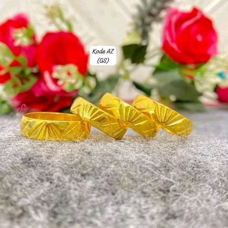 Cincin Wajik Ukir Koin 1991 Emas 24 Karat
