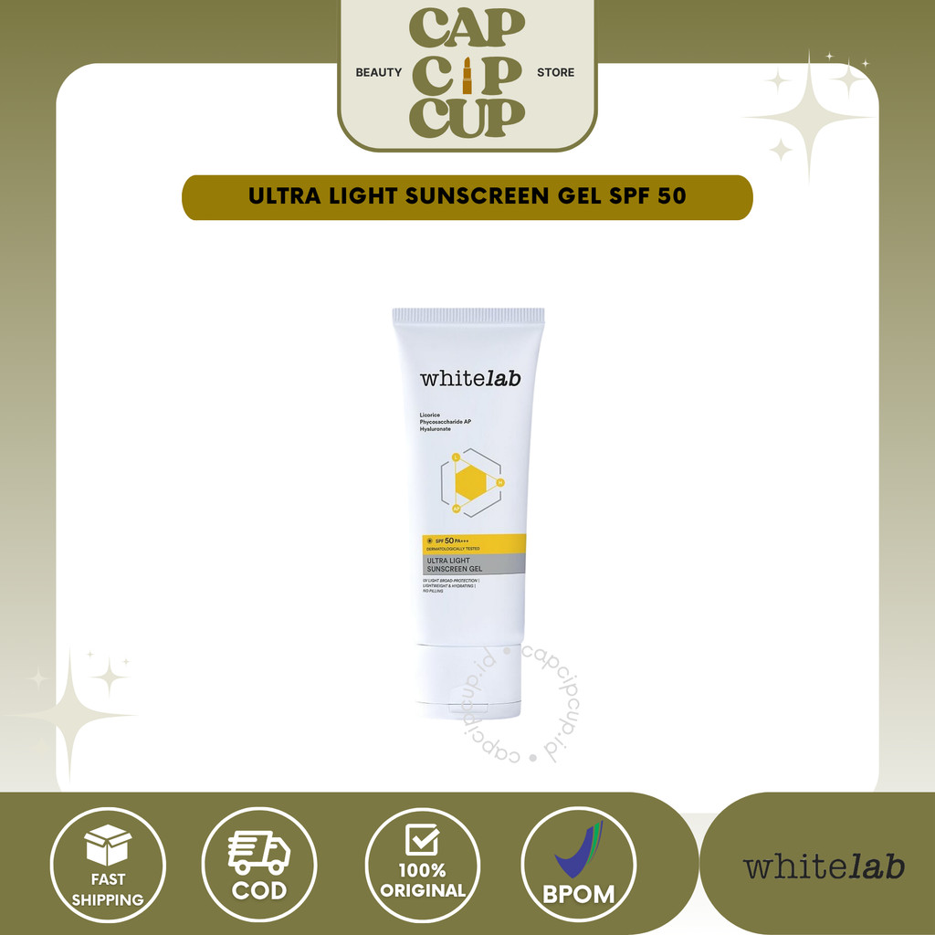 CAP - WHITELAB Ultra Light Sunscreen Gel Spf 50++ Pa+++ - Whitelab Sunblock - Whitelab Sunscreen