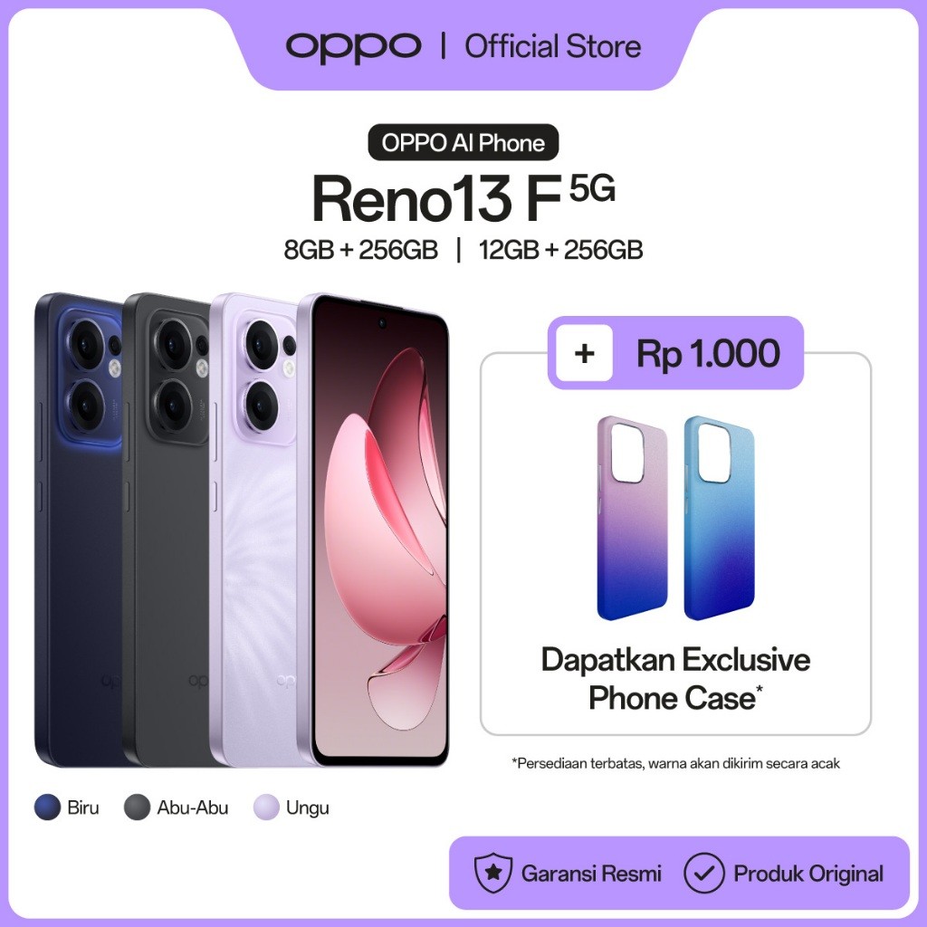 Jual Hp [NEW PRODUCT] OPPO Reno13 F 5G 12GB+256GB & 8GB+256GB Terlaris