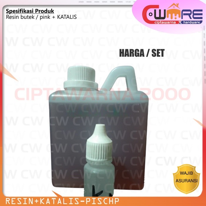 Resin Pink 1/2 Kg 500GR + Katalis Catalyst Tambal Dempul Tangki Kapal - B9 CWS