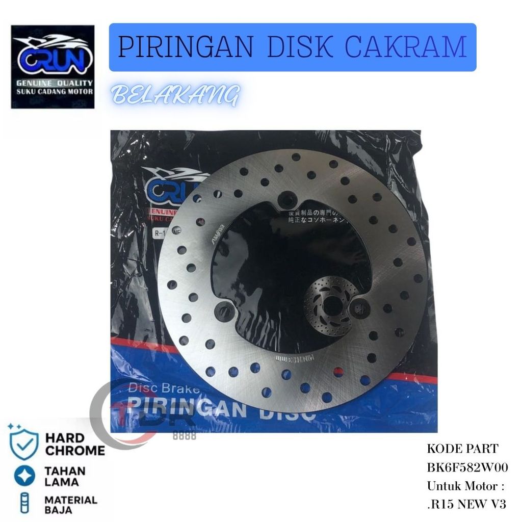 BK6-F582W-00 Piringan Belakang Yamaha YZF R15 V3 Disc Cakram Belakang CRUN