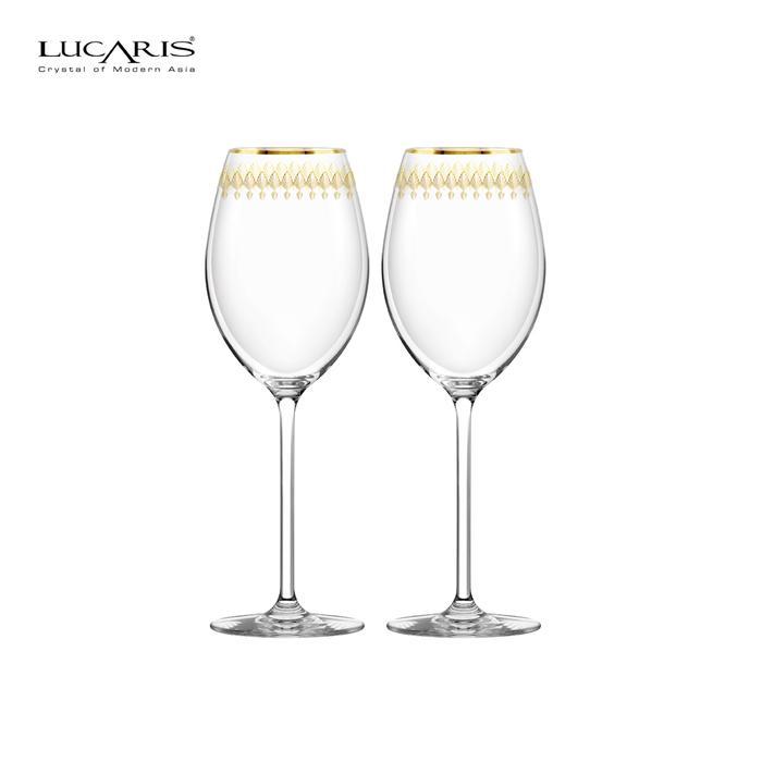 Lucaris Metropolis Wine Glass Set / Gelas Wine Kristal Gold - Ultimate, 4pcs