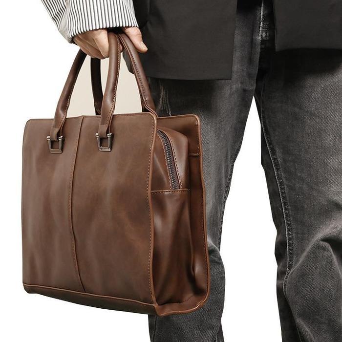 Leather Concept PETRAL Tas Selempang Kulit Pria Tas Kerja Kulit Cowok Tas Kerja Pria Hitam - Coklat