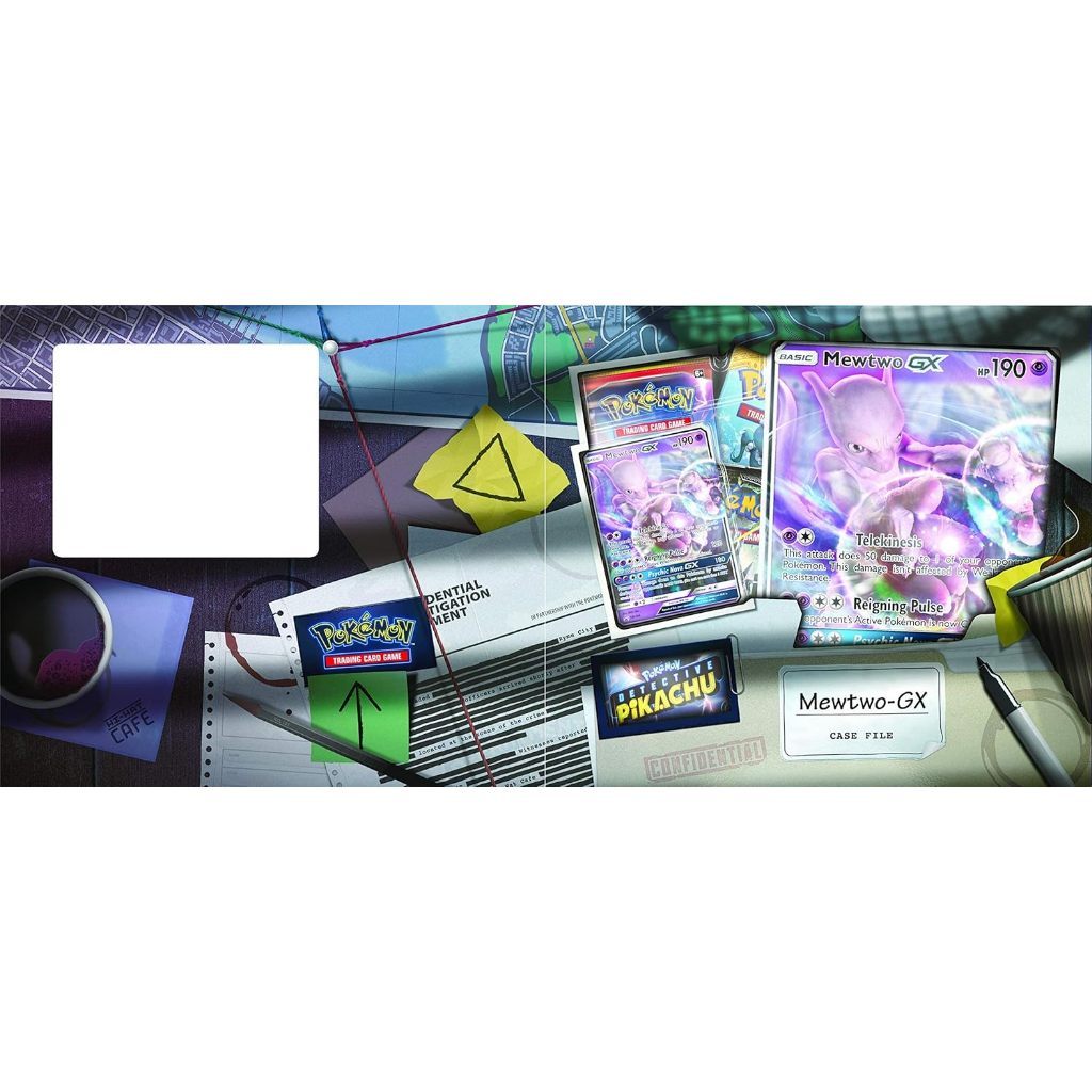 New Pokemon Tcg: Detective Pikachu Mewtwo-Gx Case File + 6 Booster Pack + A Foil Promo Gx Card