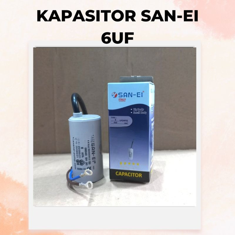 BE Promo 6 uf 6uf BULAT/ 450 V SAN - EI / JP / Capacitor / Kapasitor Bulat / Capasitor Pompa Air