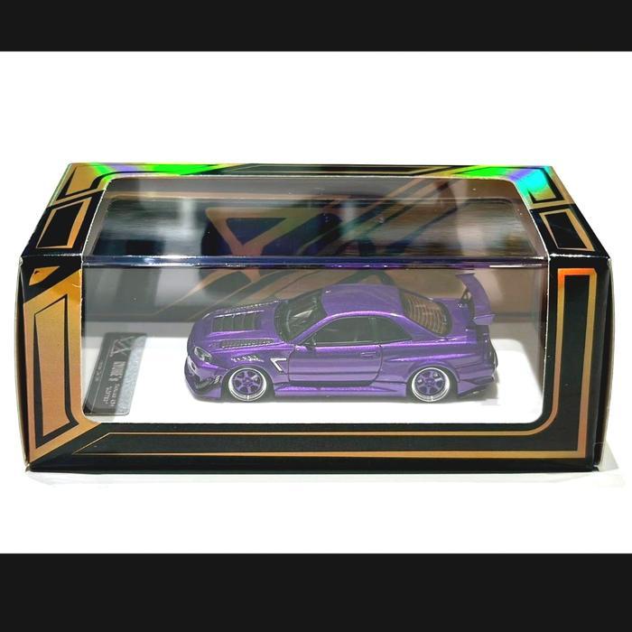 ZD 404 Error 1:64 JDM  Nissan Skyline GTR R34 RYOHE’s “GIFTED” Purple Model Diecast Resin Car