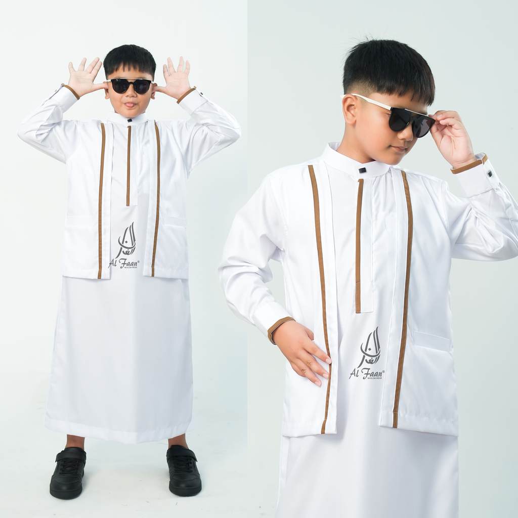 Jubah anak remaja lengan panjang jubah anak model rompi jubah pria muslim jubah busana muslim anak r