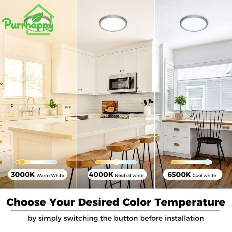 Mitsuyama_ Purrhappy 3 Warna Lampu Downlight Led Round Kotak Outbow Tempel Plafon Modern Hemat