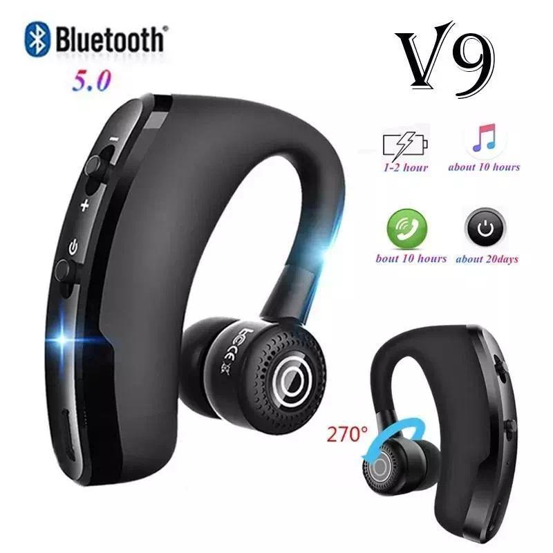 V9 Headset Bluetooth With Mic Single Earphone Murah Sport Open Ear Wireless Headphone Drive Call Spo