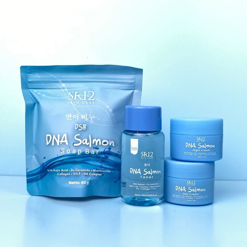 Paket DNA Salmon SR12 Skincare BPOM Pencerah Wajah Original 100% Official Store Paket Lengkap Dropsh