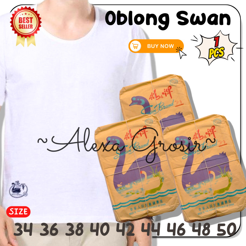 Kaos Oblong Pria Putih Polos Swan Brand/KAOS DALAM Pria  Oblong Lengan Gulon SwanBrand Original Asli