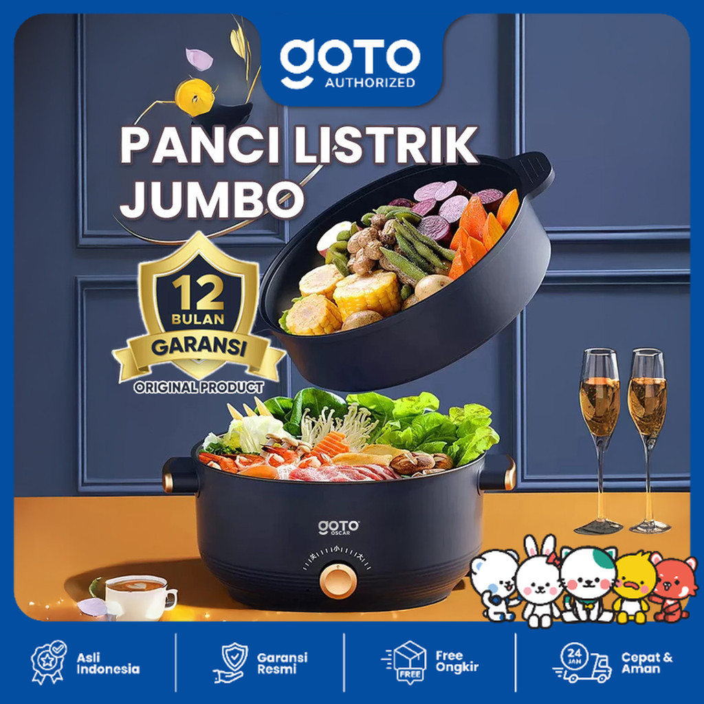 Goto Oscar Panci Listrik Elektrik Fry Pan 3L Goreng Kukus Serbaguna