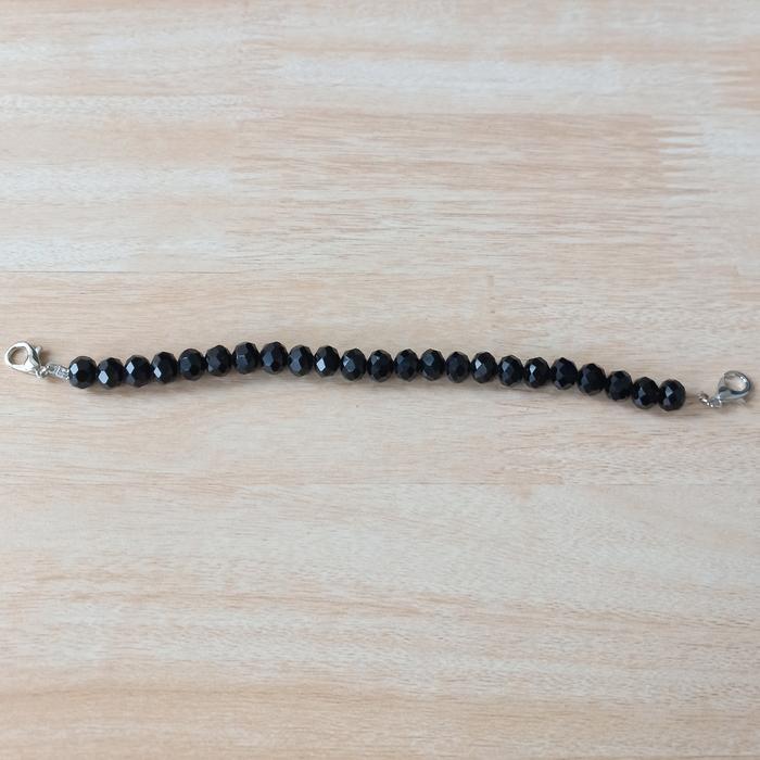 Konektor Masker Hijab Tali Masker Kristal - Hitam