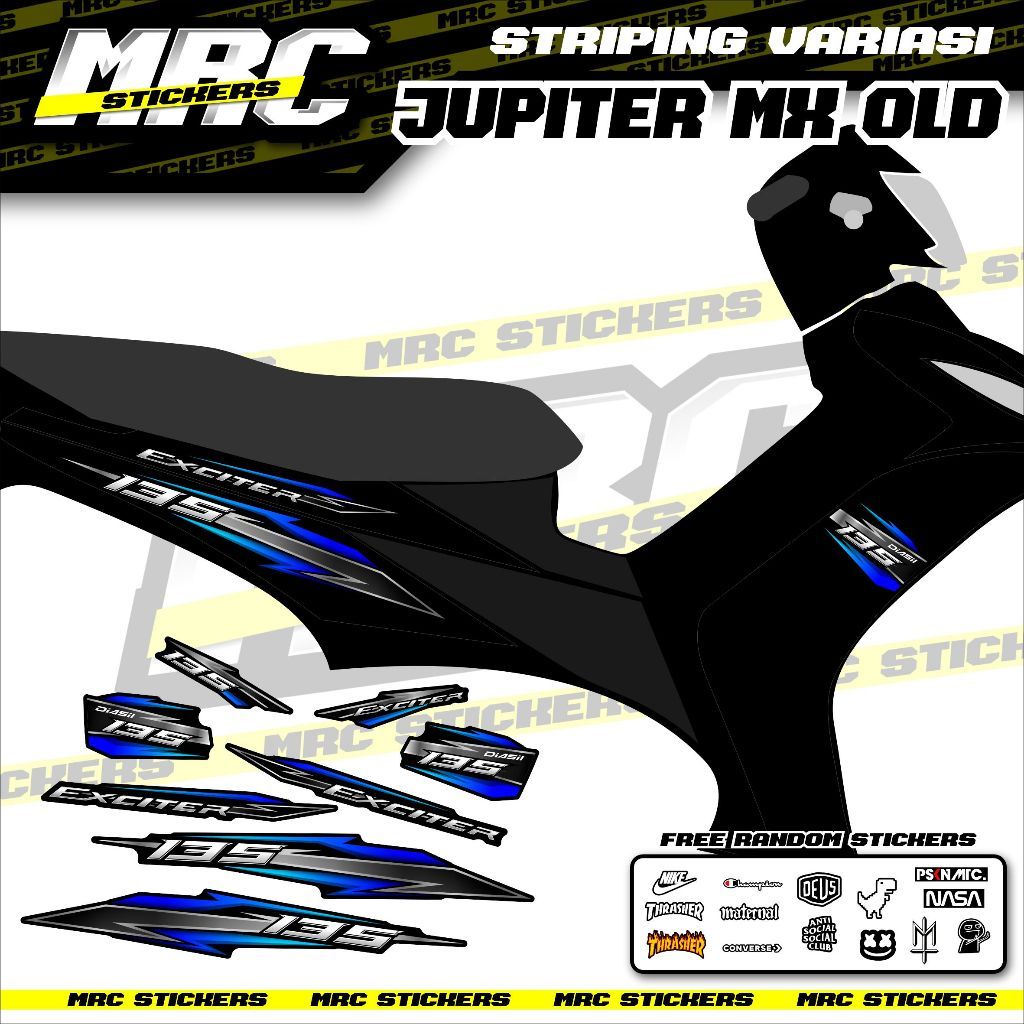 STRIPING / STIKER / SKOTLET VARIASI / CUSTOM JUPITER MX OLD 135 / EXCITER 135 / MX OLD