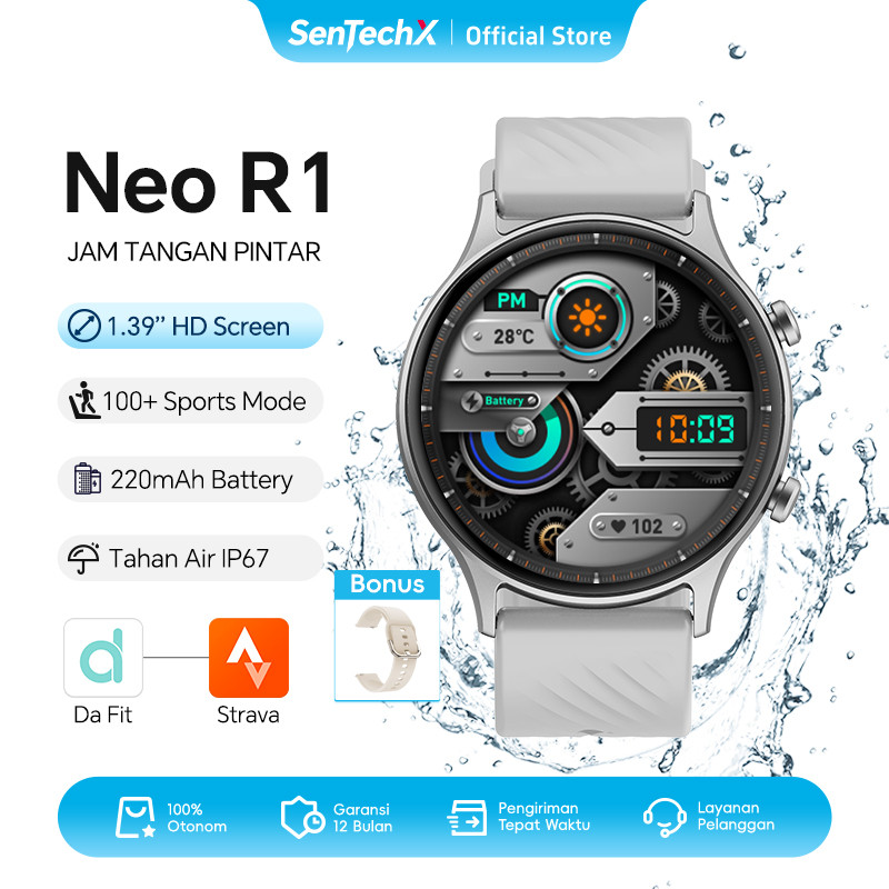 SenTechX Smartwatch Neo R1 - 1.39inch Ultra-thin | Support Stava & Da Fit | 100+ Sport Mode | Blueto