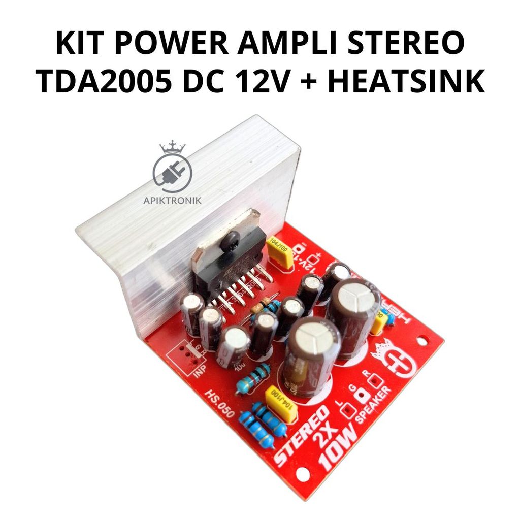 Kit Power Ampli Stereo TDA2005 12V + Heatsink Aluminium Pendingin