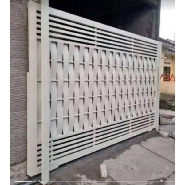 Pagar rumah motif anyam minimalis modern