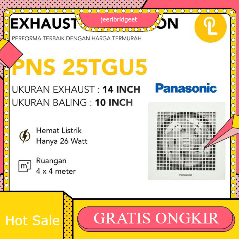 PANASONIC 25 TGU 25TGU Ceiling Exhaust Fan 10 inch Plafon Kipas / Hexos Fan Plafon Panasonic