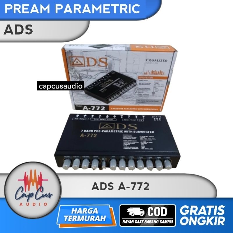 PARAMETRIC EQUALIZER PREAMP 7 BAND ADS A-772 / PREAM PARAMETRIC ADS
