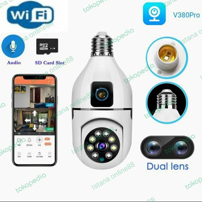 Camera CCTV Bentuk Bohlam Lampu V380Pro / V380 Dual Kamera Wireless - Hanya CCTV