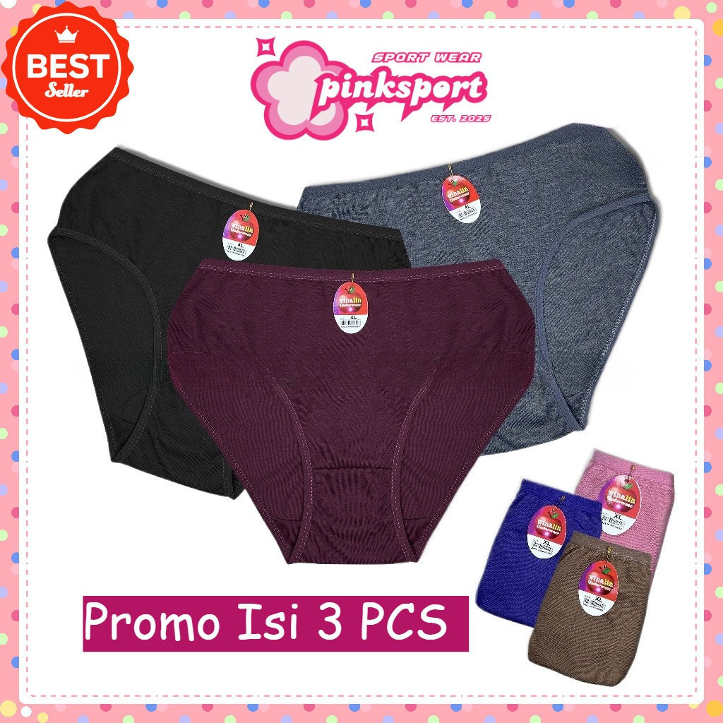 CD Winalin Isi 3pcs / Celana Dalam Wanita Winalin / CD Bahan Katun