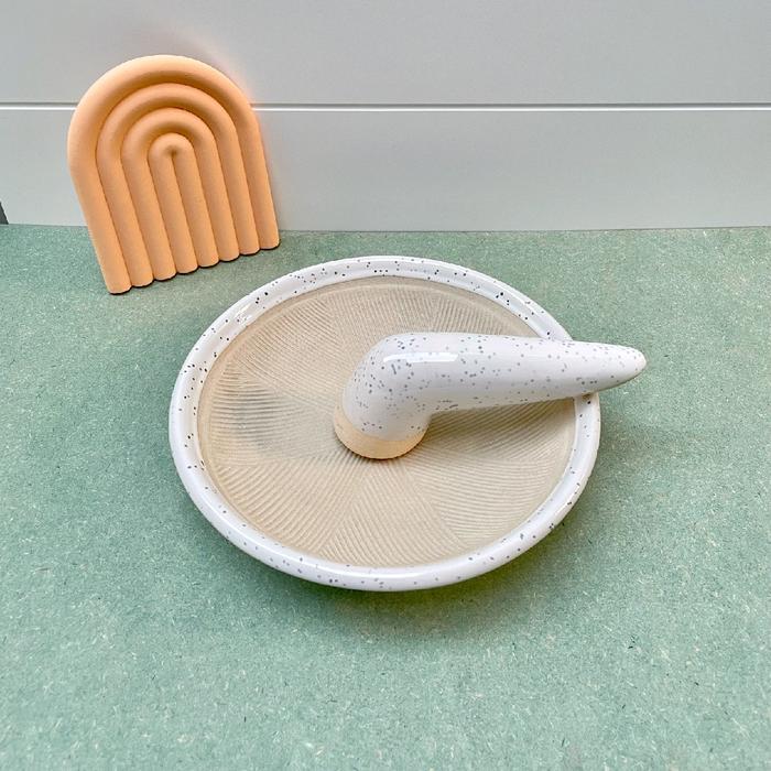 Ceriche Cobek Keramik & Uleg sambal keramik SNI / Cobek Aesthetic / Cobek kekinian / Ulegan bumbu / 