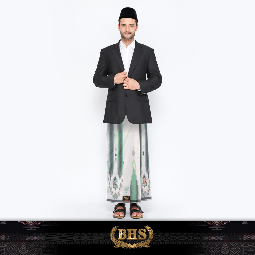 Sarung BHS Signature Gold Motif S77 SGC Putih Hijau
