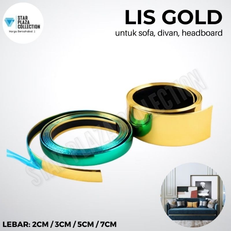 Rr- Lis List Plat Emas Sofa / Lis Plat Strip Mirror Gold Sofa / Divan Dipan / Headboard / Aksesoris