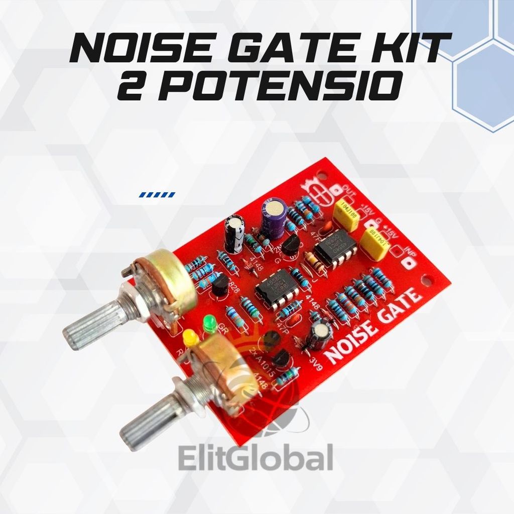 Kit Noise Gate Audio 2 Potensio Threshold Release 15V DC Penghilang Dengung Ampli