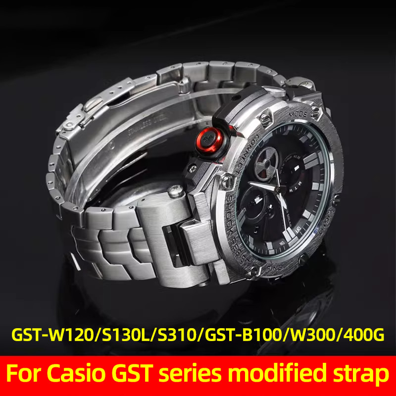 Titanium alloy WatBand For Casio G-SHOCK GST Series GST-210/W120L/S130L/S310 GST-B100 W300/400G Men 