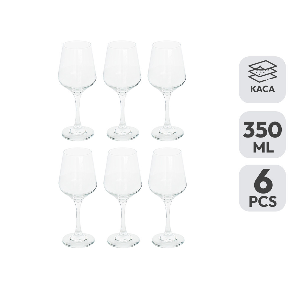 Informa Libbey 350 ml Set 6 Pcs Brilliance Gelas Wine Wine Champagne Glass Peralatan Minum Wadah Min