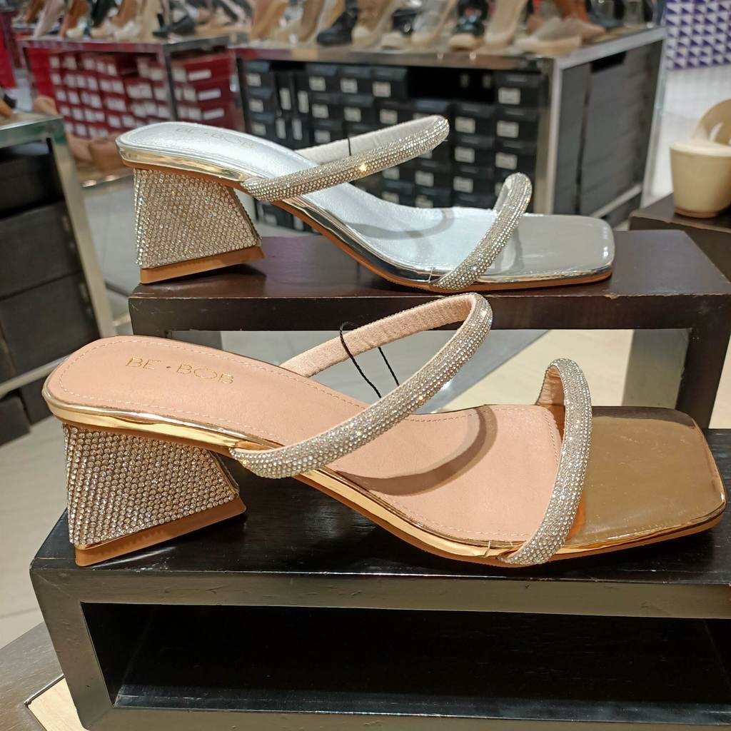 promo toko BE BOB ‼️ sandal wanita heels 6cm blink-blink mewah