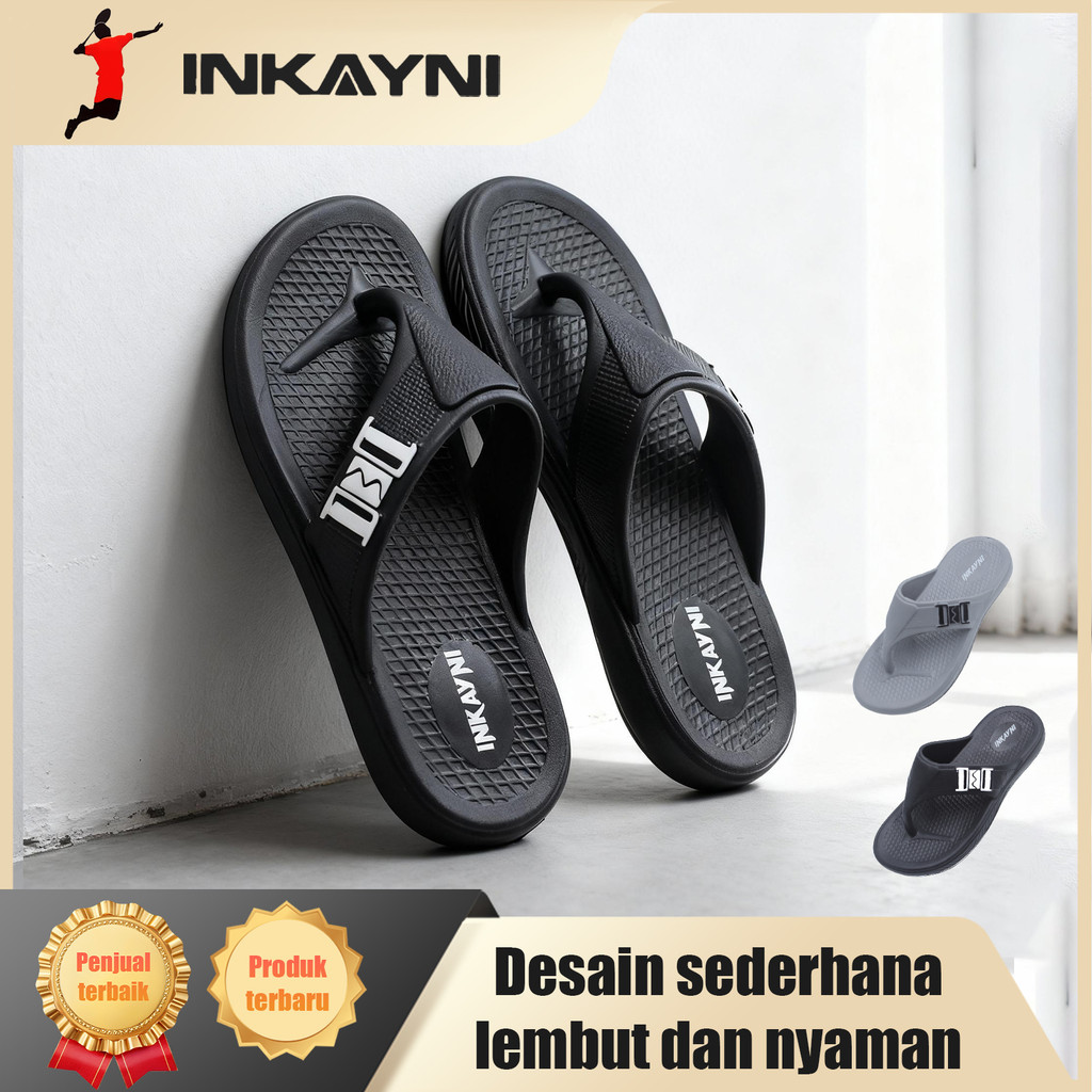 Inkayni Sandal Jepit Pria Anti Slip Dan Anti Licin Sepatu Sandal Pria Slop Karet Empuk Sandal Jepit 