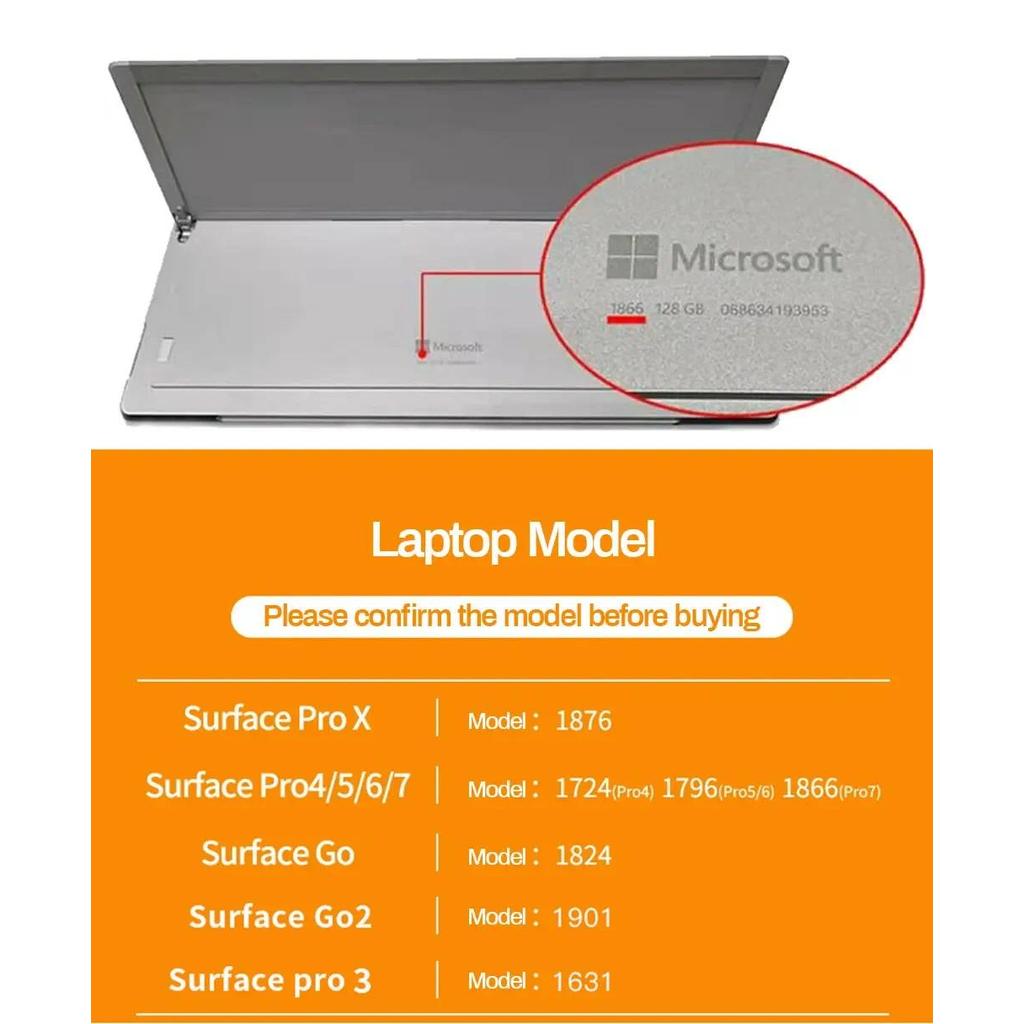 Keyboard Case for Microsoft Surface Pro 7 6 5 4 Pro 7 Plus 12.3 Inch PU Leather Tablet Stand Protect