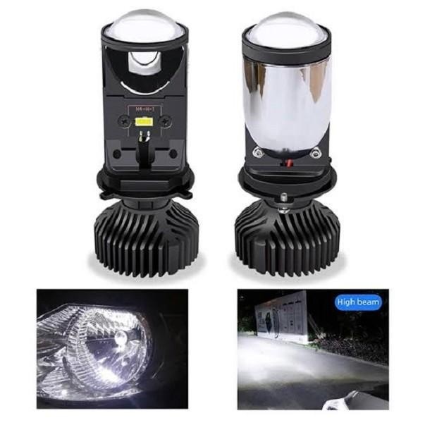 Lampu DEPAN LED Projie H4 Mini Projector Lens Lensa Mobil Motor H4 L6K Y6 Y6D Y9