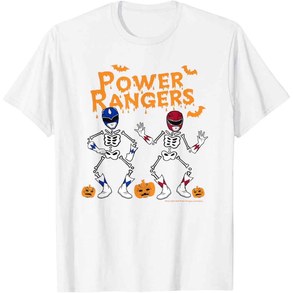Power Rangers Halloween Blue & Red Skeletons T-Shirt - Clothes - T-Shirts - T-Shirts - Adult T-Shirt