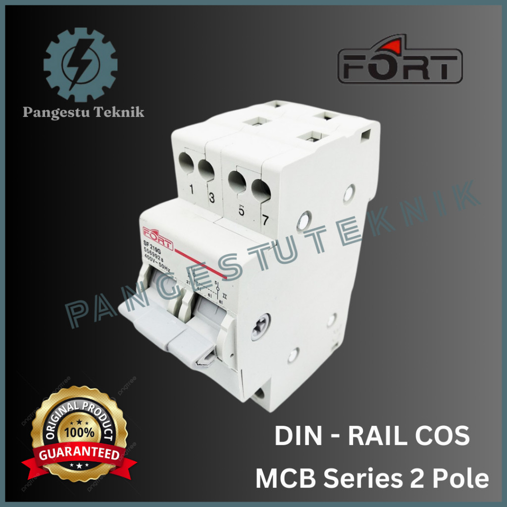 MCB OHM SAKLAR 2P 25A 32A 40A 63A COS Change Over Switch 2 Pole Phase FORT / DIN RAIL COS (MCB SERIE