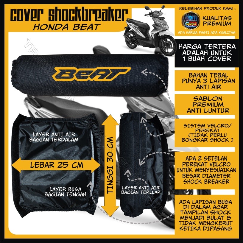 TERLARIS Sarung Pelindung Penutup Cover Sokbreker Shock Breaker Belakang Motor HONDA BEAT Anti Air