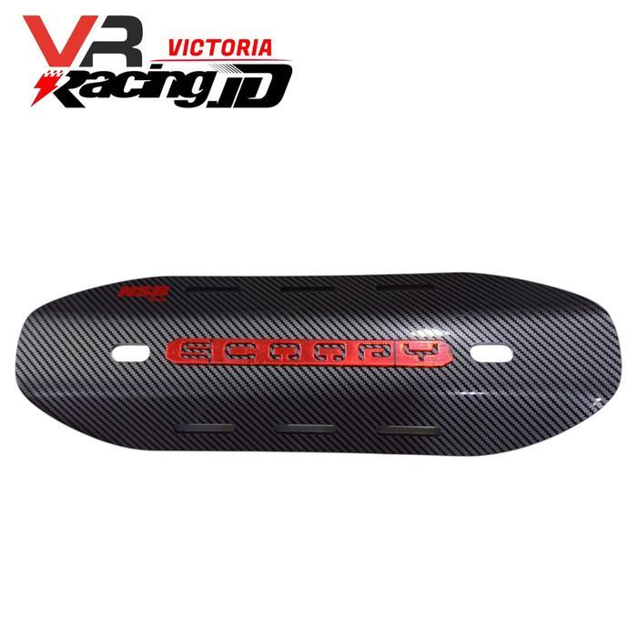 COVER TUTUP TAMENG PELINDUNG KNALPOT SCOPY CARBON NSB BAHAN FULL AKRILIK TAMENG KNALPOT SCOOPY CARBO