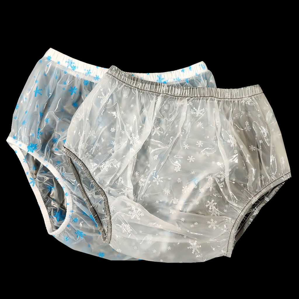 2pcs ABDL Adult aper Cover Incontinence Plastic PVC Underpants Nappies Coat Transparent Snowflake Pa