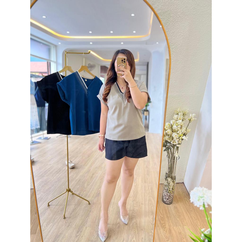 Atasan Kerah V Wanita BKK Import Terbaru TW-2922