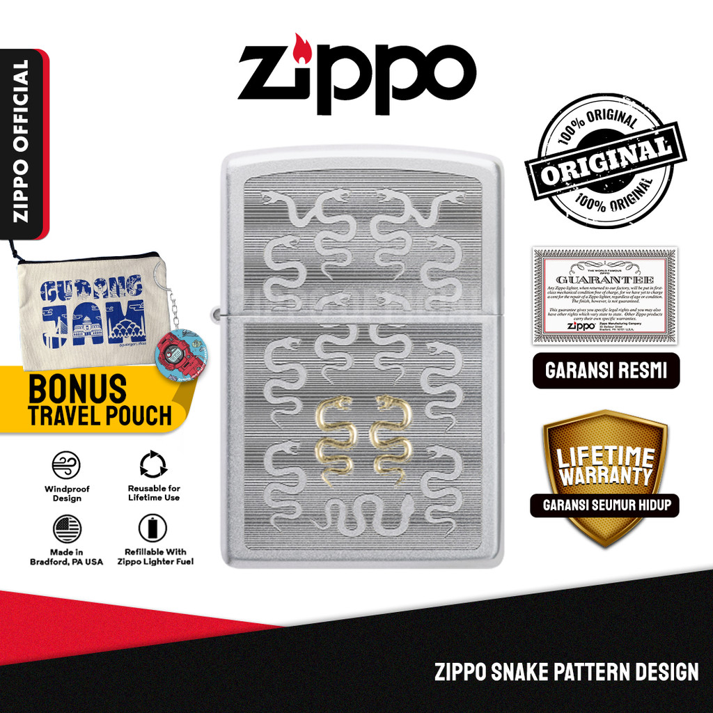 Zippo Snake Pattern 46810 | Garansi Lifetime | Original USA