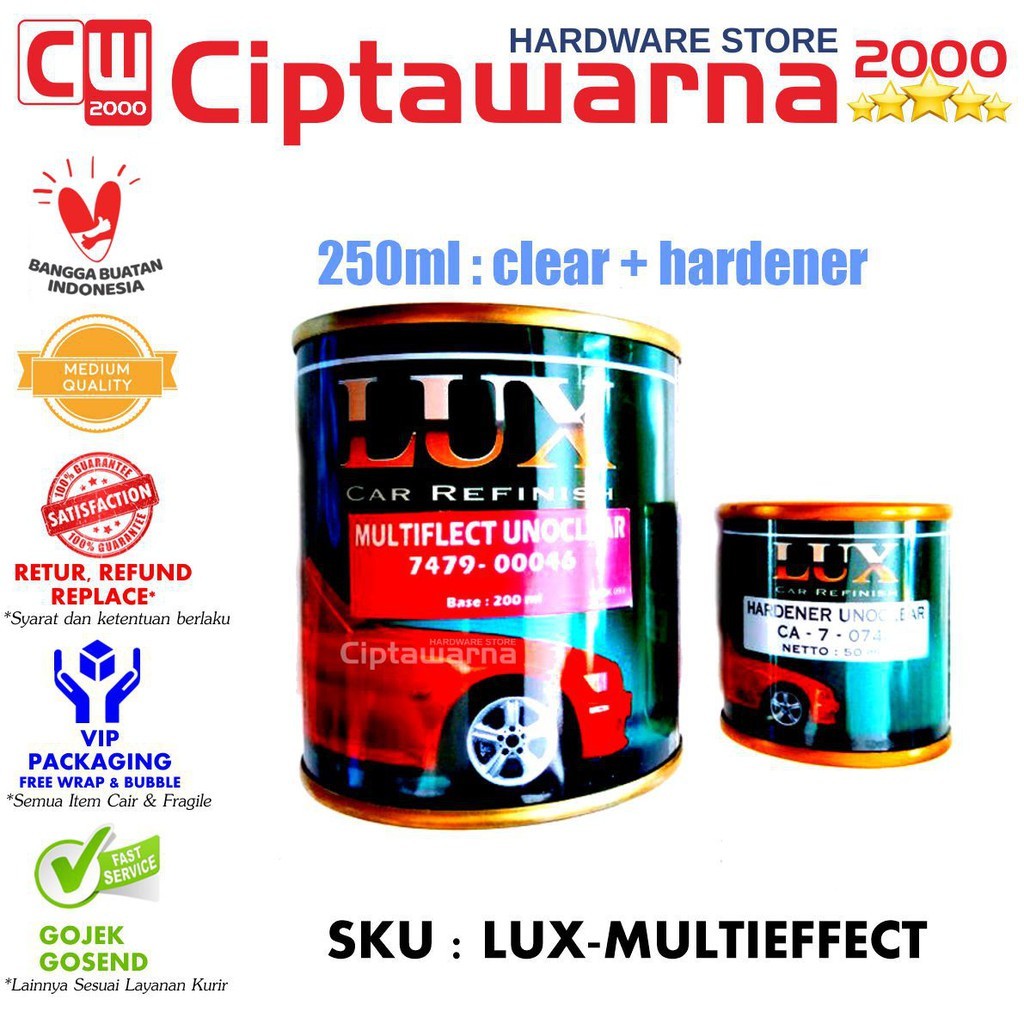 Clear Penta Lux Multiflect Unoclear pernis Mutiara Hologram 250ml